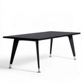 Prostokątny stół do jadalni z blatem MDF, czarny/srebrny, 120 x 60 x 75 cm