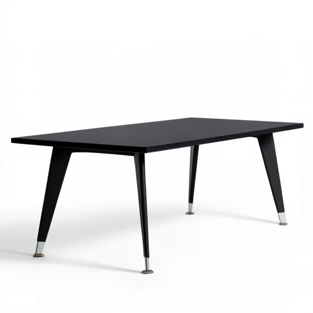 Prostokątny stół do jadalni z blatem MDF, czarny/srebrny, 120 x 60 x 75 cm