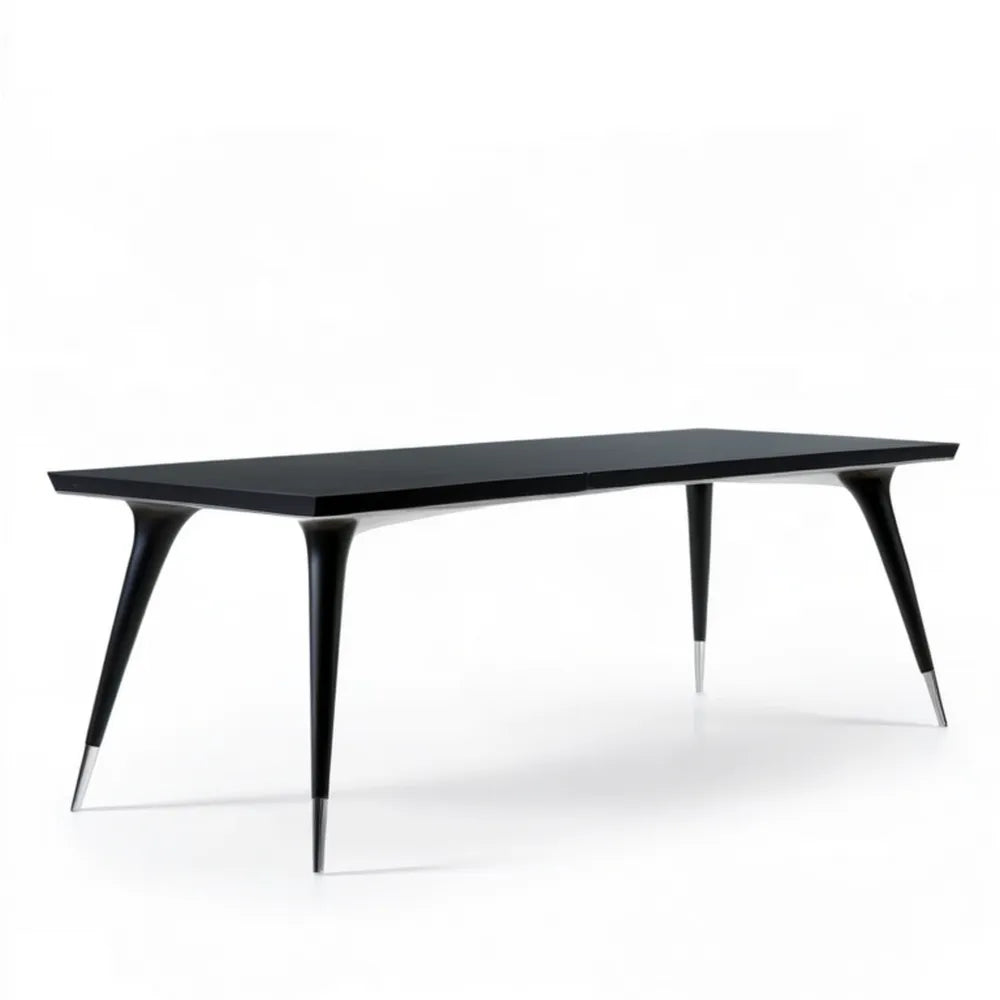 Czarny prostokątny stół 180 × 90 × 75 cm z blatem MDF